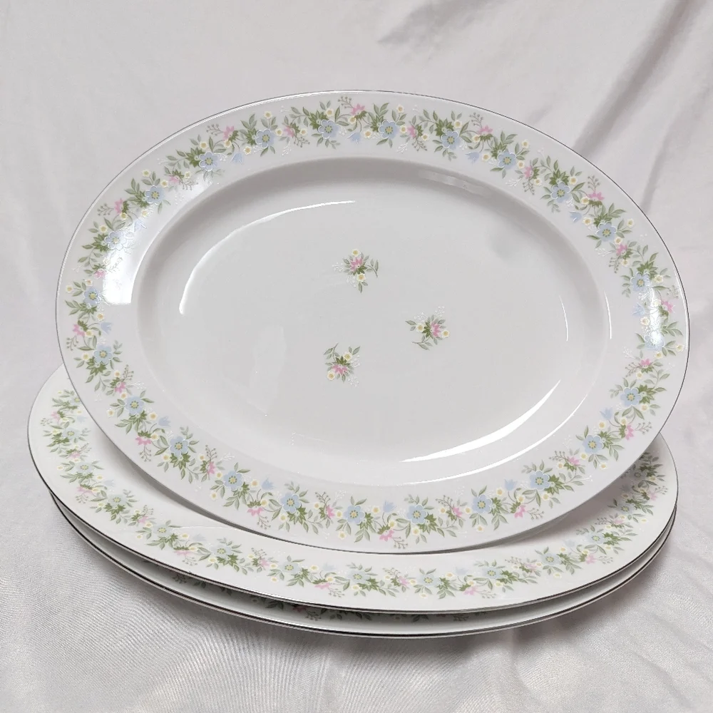 3 Johann Haviland Bavaria Germany Forever Spring Serving Platter Set 15